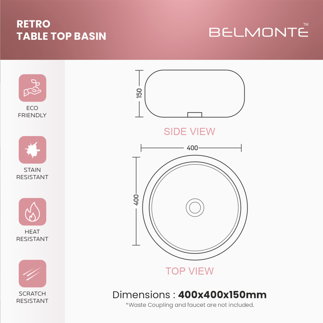 Ceramic Counter Top Basin (Retro)