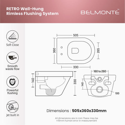 Designer Wall Hung Water Closet (Retro W/H BB08)