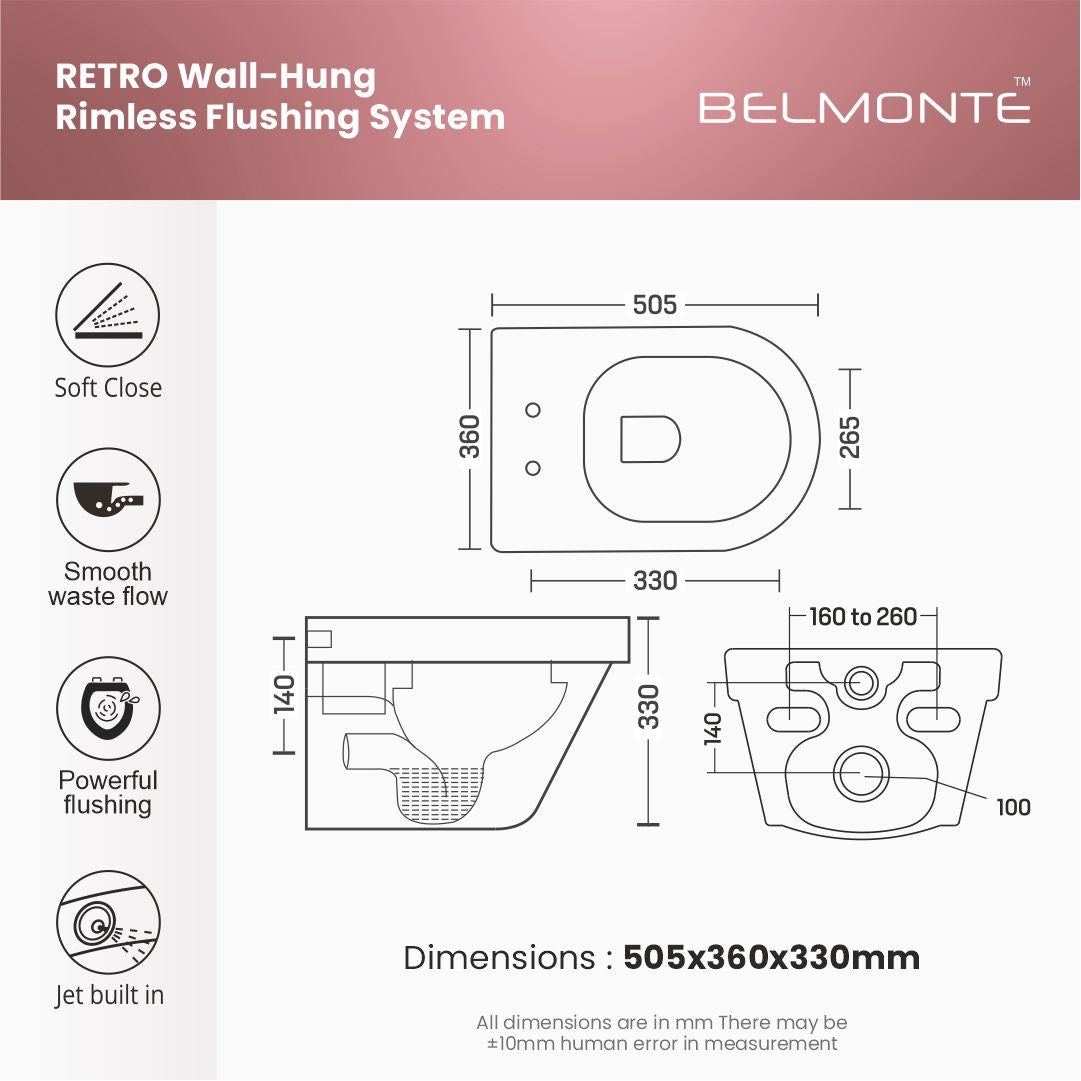 Designer Wall Hung Water Closet (Retro W/H RB01)