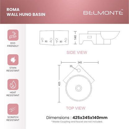 Black Ceramic Corner Basin (Roma)