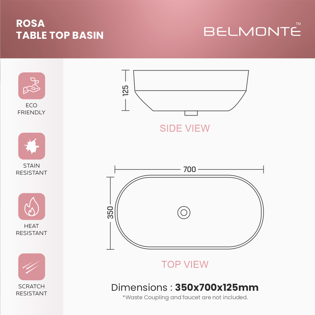 Ceramic Counter Top Basin Big Size (Rossa)