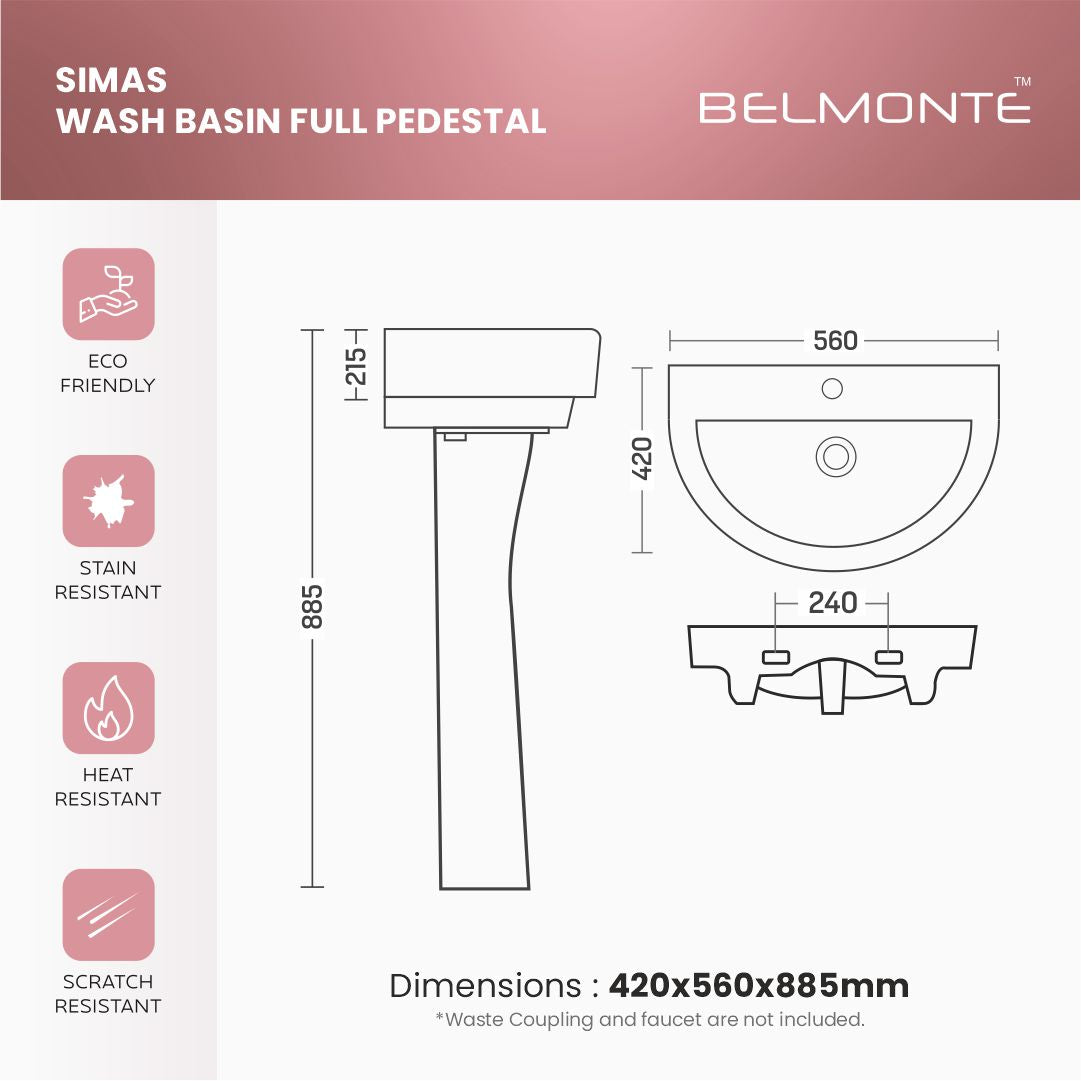 Designer Basin Pedestal Set (Simas Set RB01)