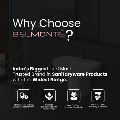 Ceramic Wash Basin Half Pedestal Set (Simon)