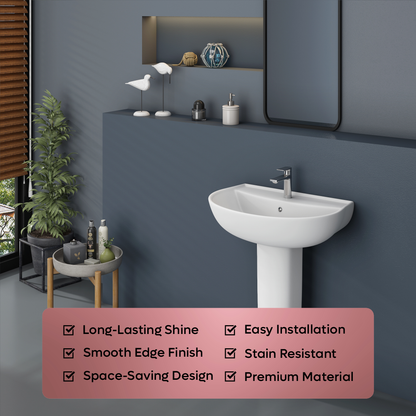 Ceramic Basin With Pedestal Set (Simon)