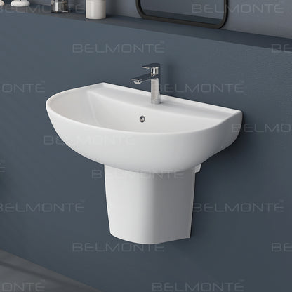 Ceramic Wash Basin Half Pedestal Set (Simon)