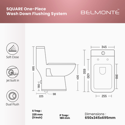 Ceramic Commode Toilet (Square)