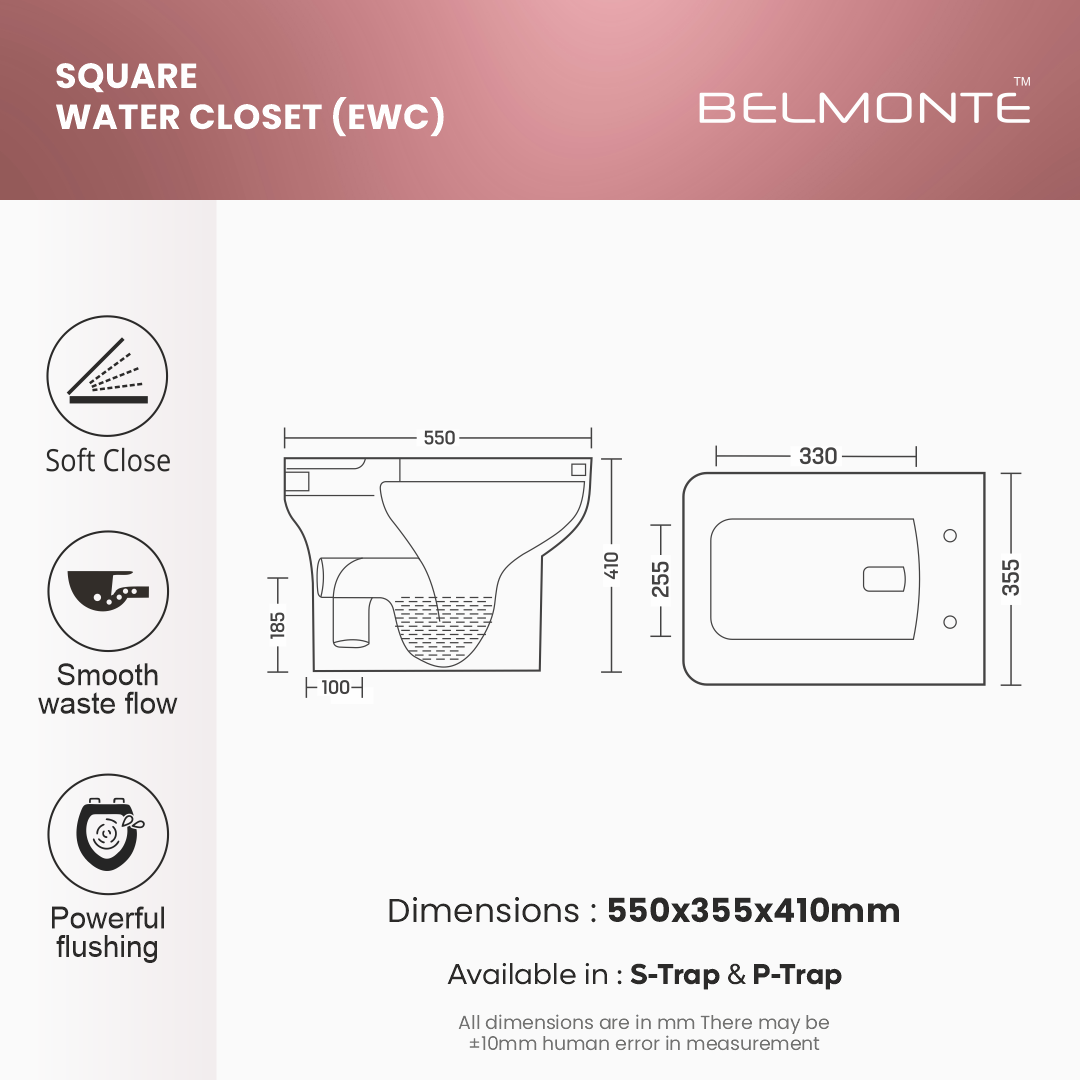 Floor Mounted Western Toilet (EWC Square)