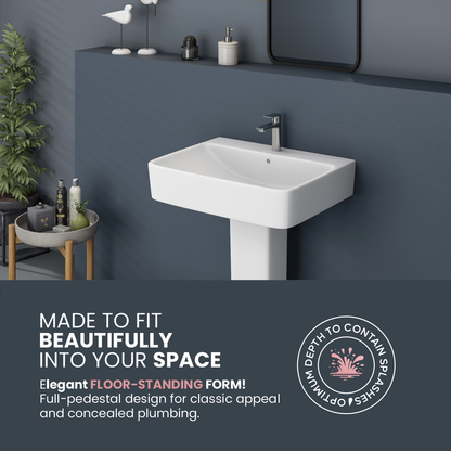 Ceramic Basin With Pedestal Set (Thar)