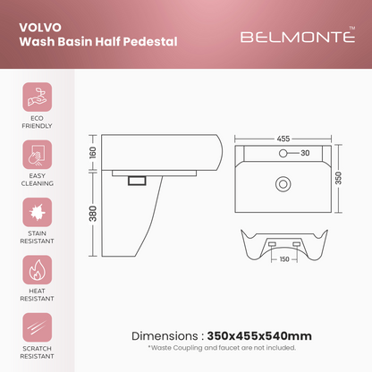 Wash Basin Half Pedestal Set (Volvo)