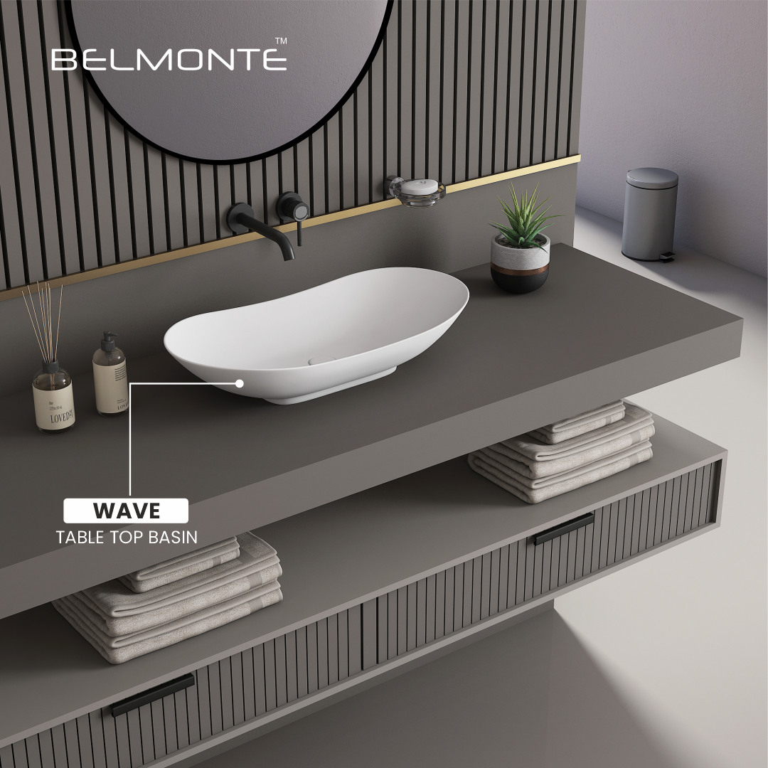 Ceramic Counter Top Basin Big Size (Wave)