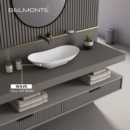 Ceramic Counter Top Basin Big Size (Wave)