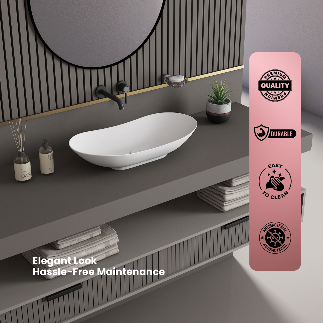 Ceramic Counter Top Basin Big Size (Wave)