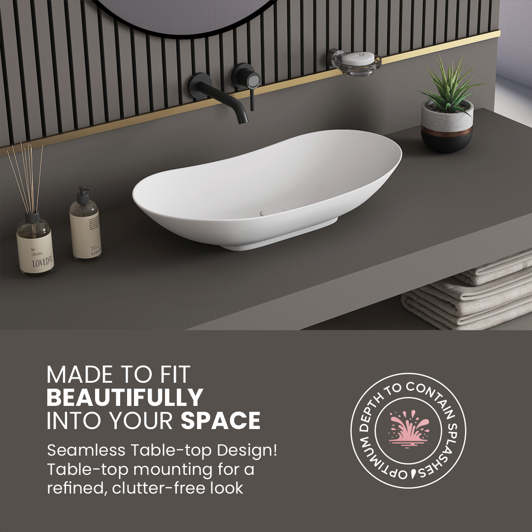 Ceramic Counter Top Basin Big Size (Wave)