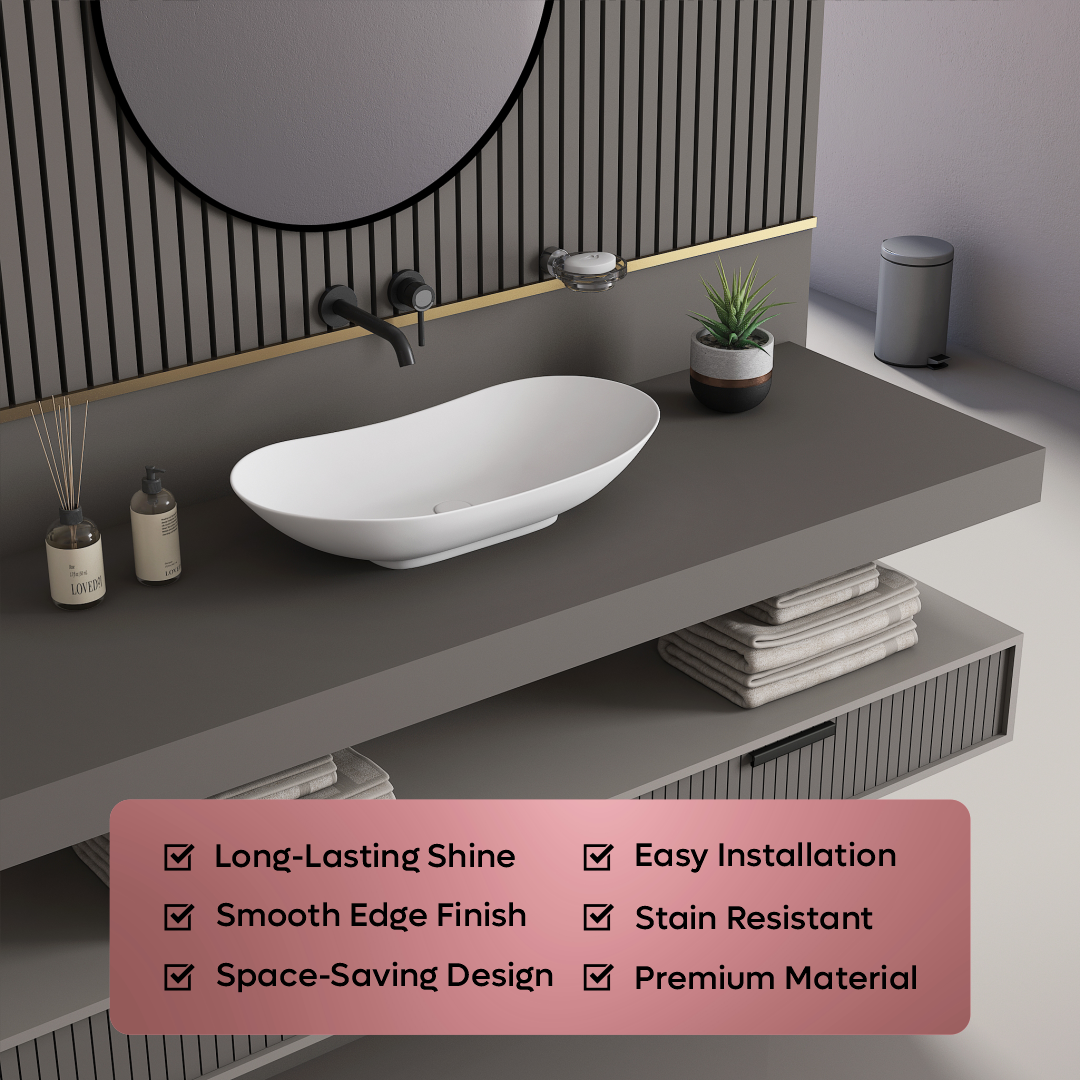 Ceramic Counter Top Basin Big Size (Wave)