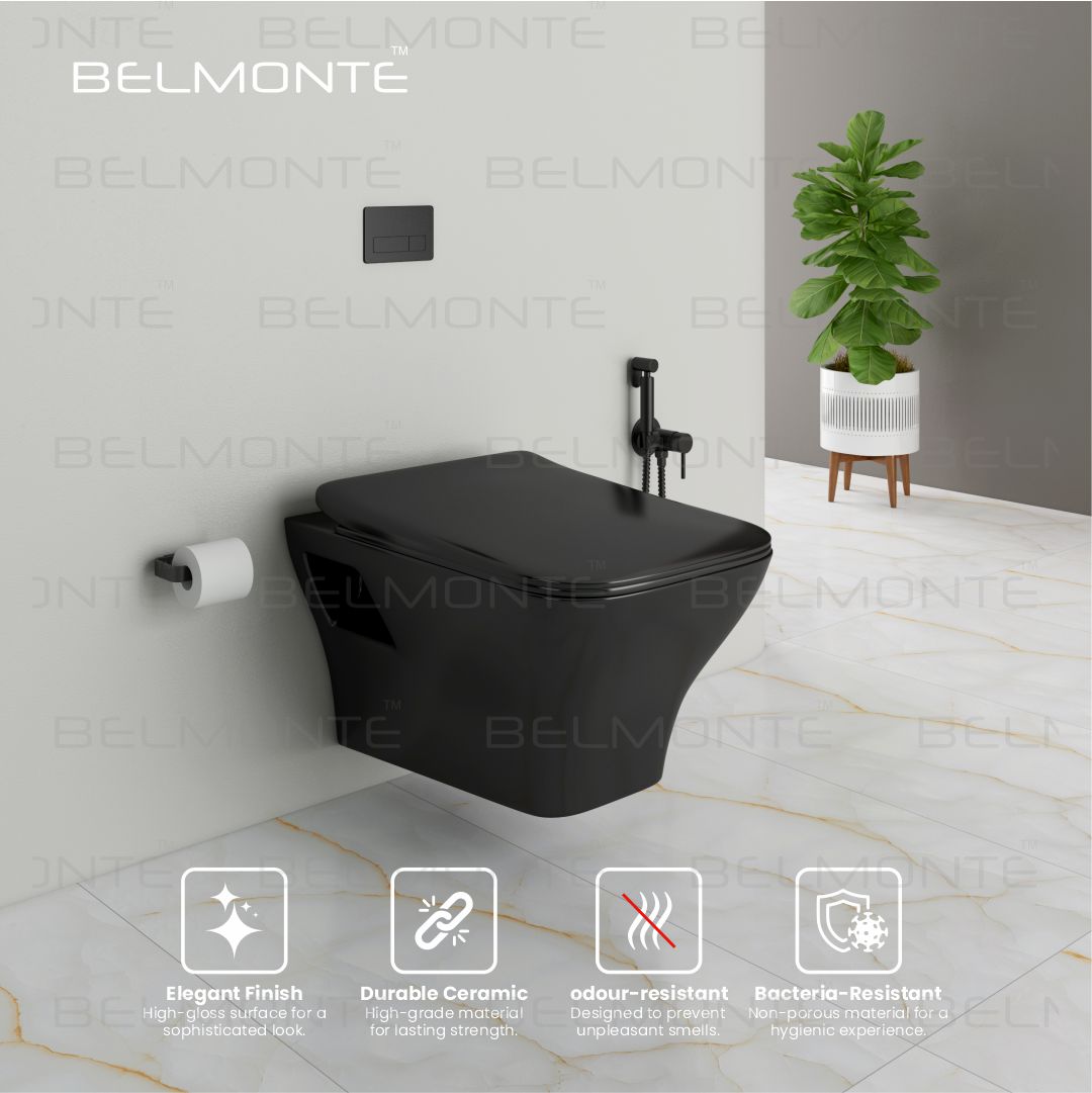 Black Wall Hung Toilet (Neon Wh)