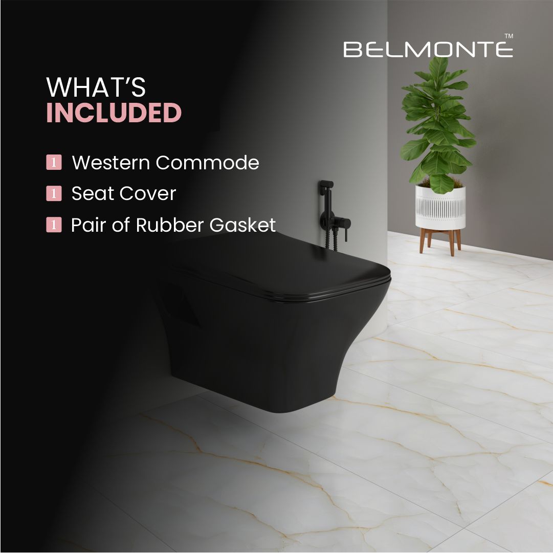 Black Wall Hung Toilet (Neon Wh)