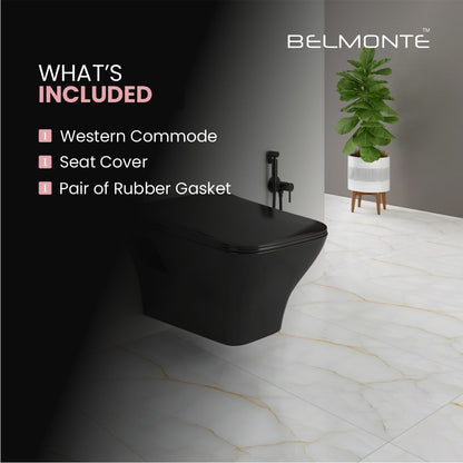 Black Wall Hung Toilet (Neon Wh)