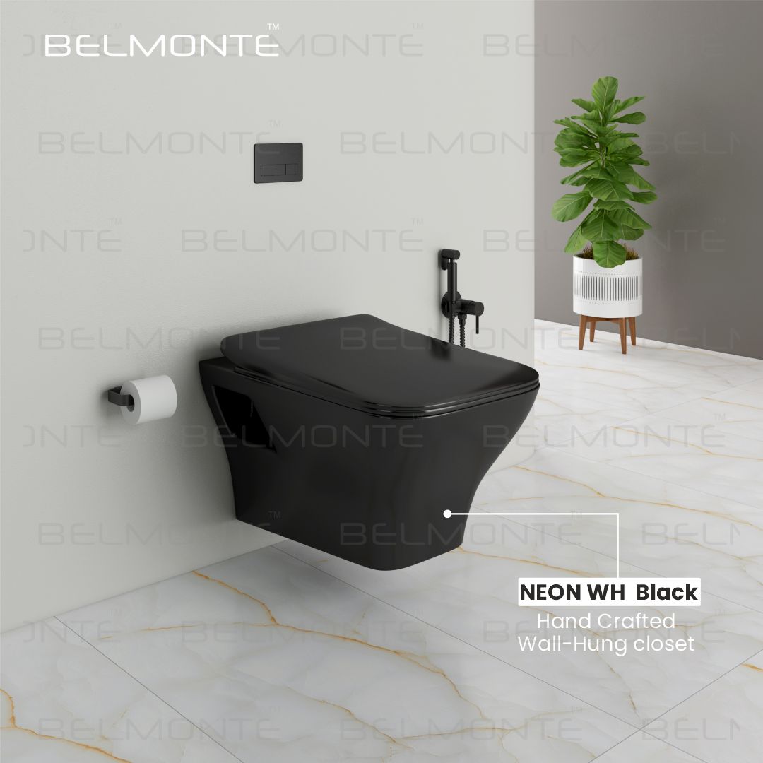 Black Wall Hung Toilet (Neon Wh)