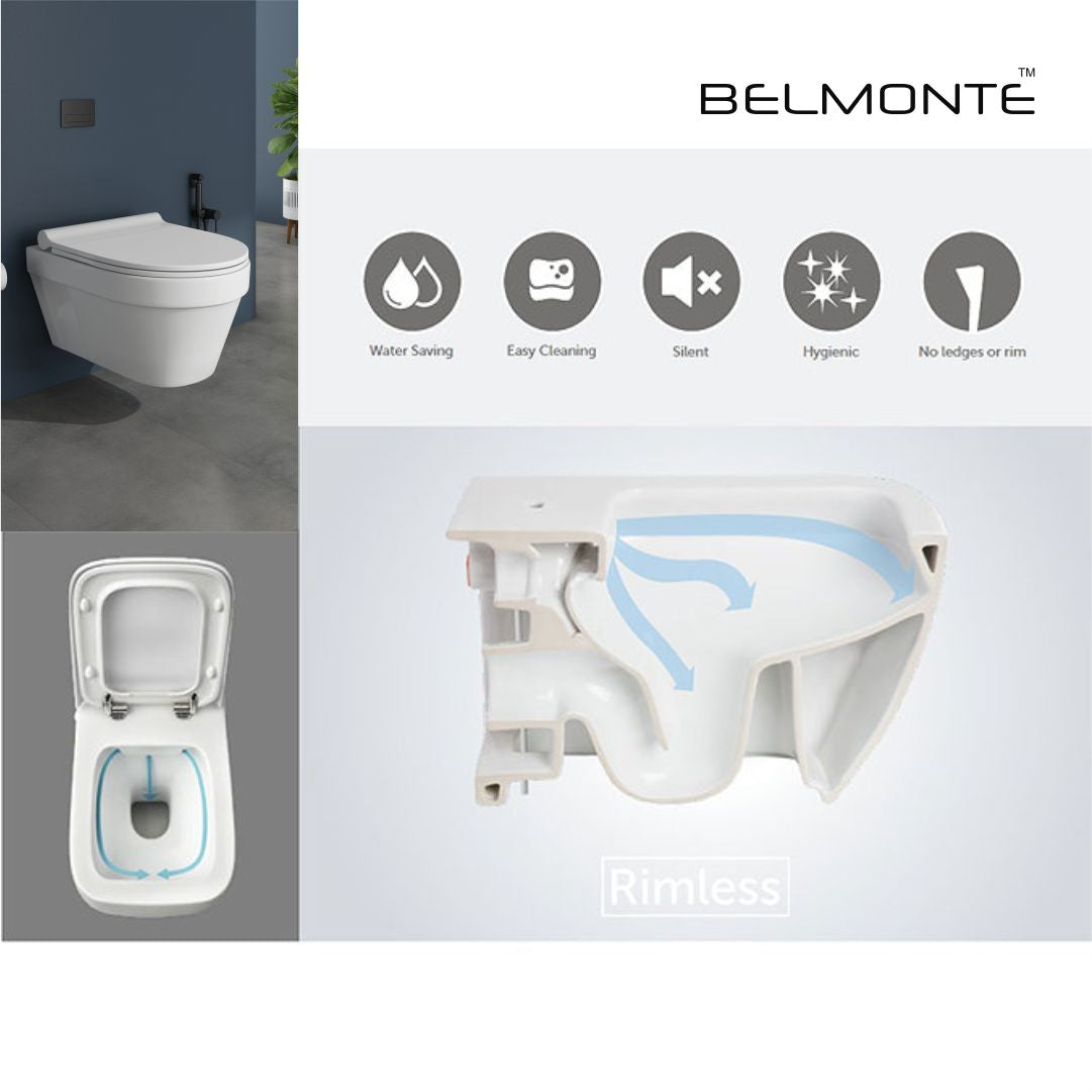 Black Wall Hung Toilet (Retro Wh)