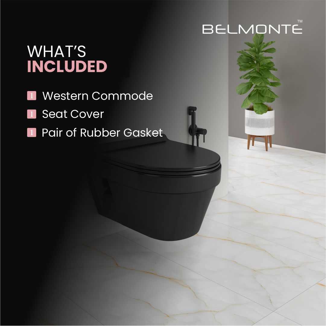 Black Wall Hung Toilet (Retro Wh)