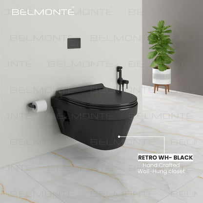Black Wall Hung Toilet (Retro Wh)